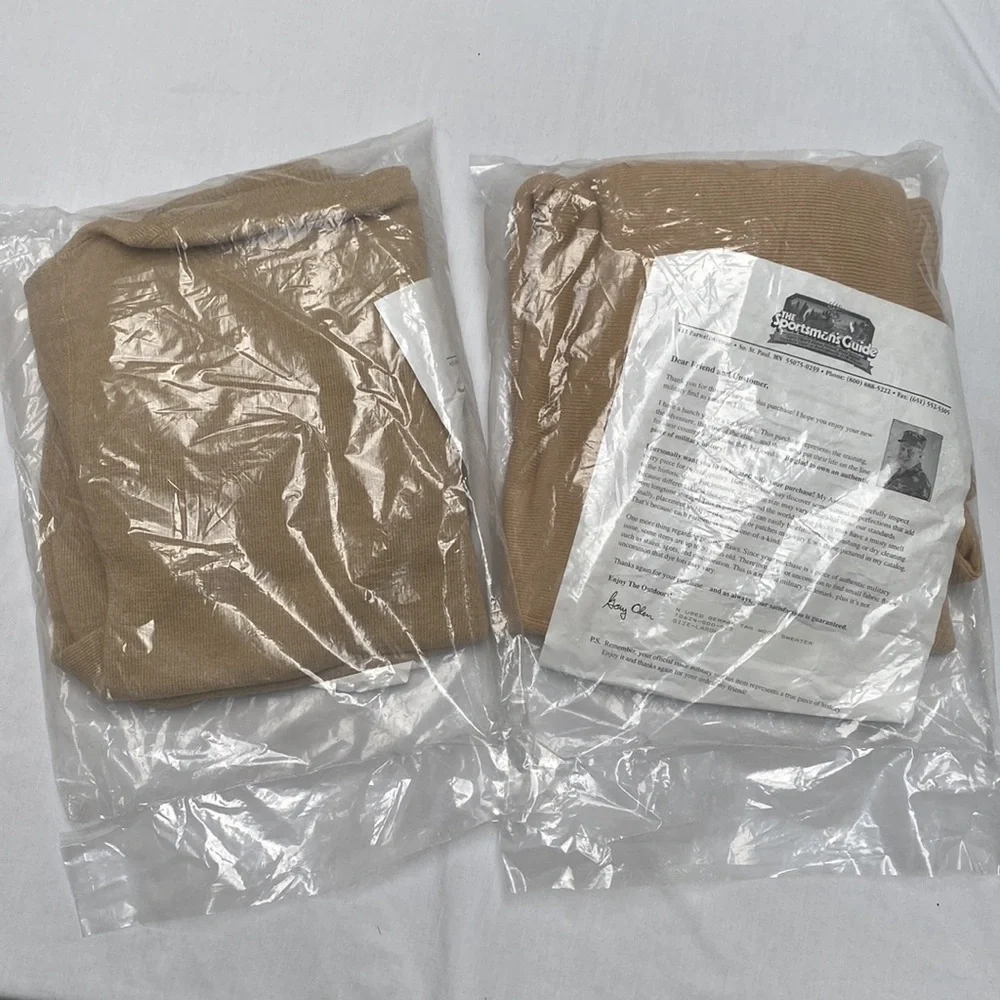 Military Grade, Tan Wool Sweater, New In Bag - Size L - Picture 4 of 5